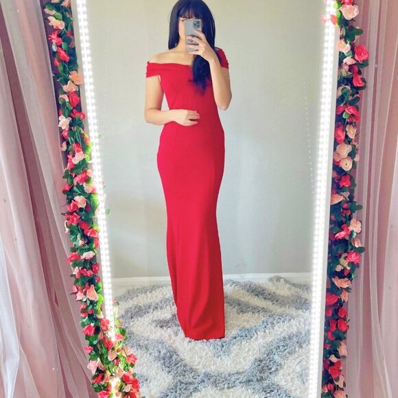 Red Maxi Evening Dress - Picture 3 of 6